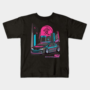 Black Honda Civic Si Kids T-Shirt